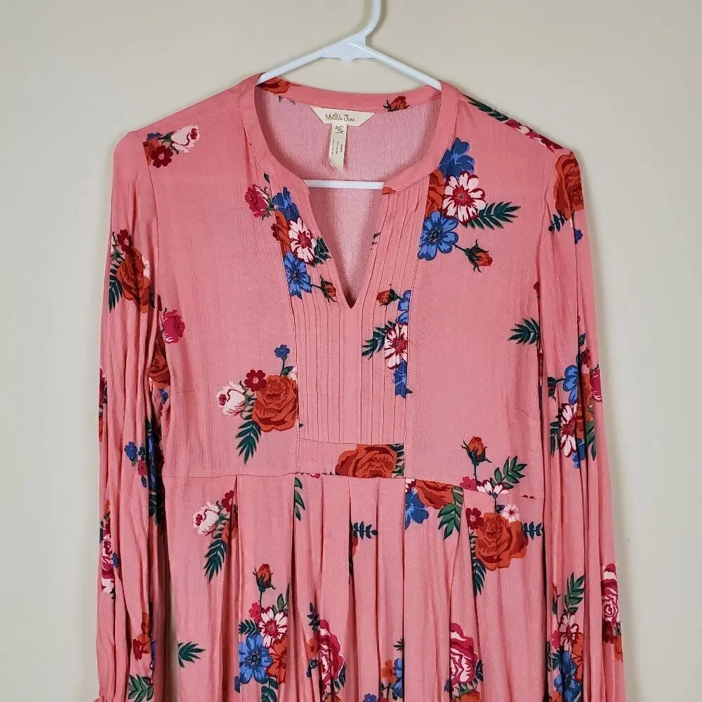 Matilda Jane Let's Go Out Pink Floral Babydoll Dress Size XSIn good condition